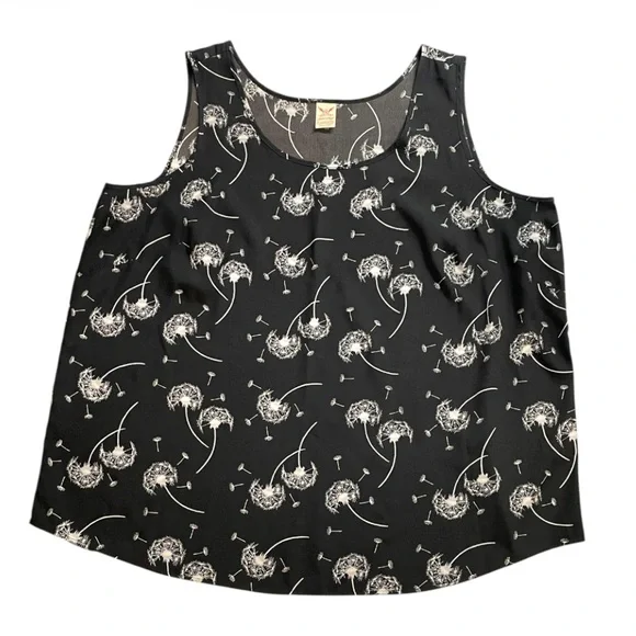 Faded Glory Black Dandelion Tank Top - Picture 1 of 7